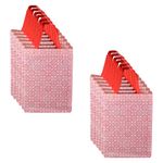 Kuber Industries (Pack of 12) Shopping Handbag | Foldable Shopping Bag | Reusable Grocery Bags | Vegetable Bag | Carry Bags with Handle | Gifting Bag | Star Print | Pink