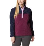 Columbia Women's Benton Springs 1/2 Snap Pullover Jacket, Marionberry/Dark Nocturnal/Gumdrop, XL