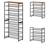 BSTHOK Stylish Metal Shoe Rack: Contemporary Iron Shoe Stand for Space-Saving Footwear Storage and Organization in Your Closet or Entryway Display. Durable Shoe Organizer Shelf (5.Tier+4.Tier)