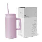 Simple Modern Tumbler with Handle and Straw | Insulated Stainless Steel Large Water Jug | Gifts for Women and Men | Trek Collection | 1480ml | Lavender Mist