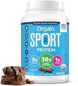 Orgain Organic Sport Vegan Protein Powder, Chocolate - 30g Plant Protein, 6g Prebiotic Fiber, 5g BCAA For Pre-Workout, Muscle Recovery, Gluten Free, Non-GMO, No Dairy or Lactose Ingredients - 2.01lb