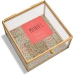 Pavilion Gift Company A Mother's Love - A Mother's Love Is Forever Floral Glass Jewelry Box 4.25 Inch, Floral, Cream