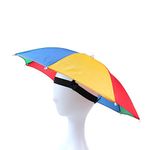 OMUKY Funny Umbrella Hat Adult and Kids Folding Cap for Beach Fishing Golf Party Headwear (Rainbow)