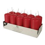 Papstar Pillar Candles / Column Candle Red (10 Pieces)