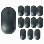 YUMQUA Bulk Wireless Mouse 12 Pack, Slim 2.4G Optical Silent Computer Mouse with USB Receiver, 3 Levels DPI Cordless Mice for Laptop Chromebook PC Windows MacBook, Black