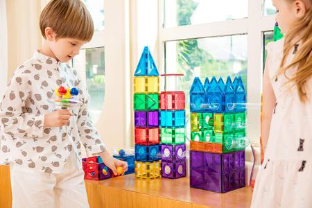 MEGAGONTILES Marble Run Set – 120-Piece Building Toy