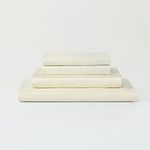 Sijo AiryWeight Tencel Sheet Set, 100% Lyocell Derived from Eucalyptus, Buttery Soft, Architectural Digest 2022 Best Cooling Sheets Winner, 1 Top Sheet Only (Cream, Full/Queen)