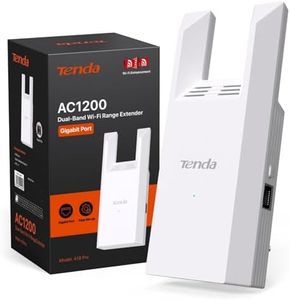 Tenda A18 Pro Répéteur WiFi Puissant AC1200, Amplificateur WiFi Port Gigabit, 2 Antennes 3dBi Signal Renforcé Extender, Mode AP, Signal LED Intelligent, WPS, WPA2, Contrôle Via APP