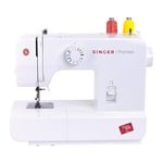 Singer Promise 1408 Zig-Zag Sewing Machine, 8 Built-in Stitches, 24 Stitches Functions with 70W Powerful motor & Feed dog with106 Teeth in 6 Rows (White)-Get Free Online Interactive Master Class