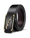 OYOSONABYMY Belts for Men, Leather Belt for Men with Autolock Buckle, Fashion Black Belts for Men Leather Original, Mens Belt Fit Everywhere - 130cm Length | Free Adjustable | No Belt Hole