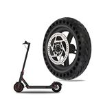 aleawol Electric Scooter Rear Wheel with Hub and Brake Disc 110mm for Xiaomi M365, 8.5 inch Honeycomb Shock Absorption Solid Tire Rear Wheel Replacement for Electric Scooter, No Need Inflate