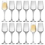 LAV 12x Clear 230ml Lal Glass Champagne Flutes - Reusable Prosecco Wine Wedding Party Drinking Glasses Gift Set