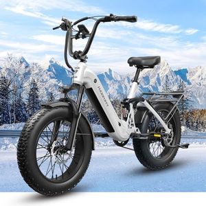 Corgi Electric Bike for Adults 960W, 48V 20Ah Battery Ebike, 20'' Fat Tire Full Suspension Mountain Ebike, Step-Thru E Bike, 28MPH & 80Miles Range, LCD Display, 7 Speed Hydraulic Disc Brakes