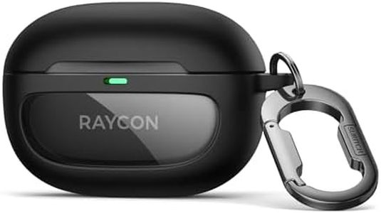 SURITCH Case for Raycon Everyday Earbuds (2024 Edition), Shockproof Magnetic Case for Raycon Bluetooth True Wireless in-Ear Buds Headphones, Protective Cover with Magnetic Lid Lock & Carabiner, Black