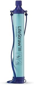 LifeStraw Personal Water Filter for Hiking, Camping, Travel, and Emergency Preparedness, 1 Pack, Blue