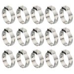 PATIKIL 30 Pack 3/4" PEX Cinch Clamp Rings, 304 Stainless Steel Single Ear Crimp Rings for Tubing Pipe Fitting Connections, Silver Tone