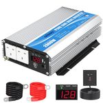 GIANDEL 2000W Pure Sine Wave Power Inverter DC 12V to AC 240V Compatible with Lithium Battery for RVs Off-Grid Solar System Boat Camper UKCA Approved with Remote Controller LED Display