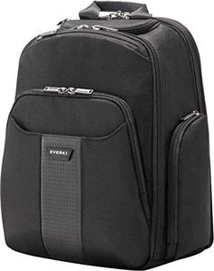 EVERKI Versa 2 Premium Business Laptop Backpack - Women's or Men's Backpack for Work with 14.1" - 15" Adjustable Compartment, 21.5L Capacity - Travel Friendly Ballistic Nylon Backpack (EKP127B), Black