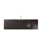 CHERRY KC 6000 SLIM, ultra-flat design keyboard, US international layout (QWERTY), wired (USB-A connection), quiet, durable key labelling, black