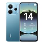 Xiaomi Redmi Note 14 smartphone, 6+128GB, blue, 108MP AI camera system, 5500mAh battery, 120Hz eye-care display, AI features (no charger included), 2 year Warranty