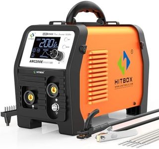 HITBOX 200A Stick Welder 240V, 3 in 1 Gasless Flux Core MIG/MMA/Lift TIG Welding Machine with Synergy, Large LED Display, IGBT Inverter Arc Welder Machine with Hot Start, Arc Force and Anti-Stick