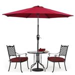 THESHELTERS Premium 9ft Outdoor Center Pole Garden Umbrella with Stand - Durable, Stylish, UV-Resistant | Best Big Size Patio Umbrella for Sun Protection, Garden, and Poolside (Classic Red)