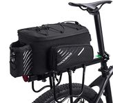 ROCK BROS Bike Trunk Bag Bicycle Rack Rear Carrier Bag Commuter Bike Luggage Bag Pannier with Rain Cover