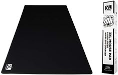 3XL Huge Mouse Pads Oversized (48''x24'') - Extra Large Gaming XXXL Mousepad for Full Desk - Super Thick Nonslip Rubber Base and Waterproof Desktop Keyboard Extended Mouse Mat (Black, XXX-Large)