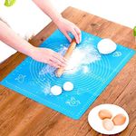 Lukzer 1 Pc Reusable Non-Stick Silicone Reusable Pastry Fondant Kneading Dough Roti Chapati Rolling Baking Mat with Measurements Easy to Clean Silicone Mat 50 X 40 Cm (Random Colour)