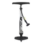 BV Bicycle Pump Durable Bike Floor Pump 17/24 inch Smart Valve Head, 160 psi, Automatically Reversible Presta and Schrader (Regular - Silver)