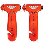 MOTORBUDDY Car Safety Hammer 2-Pack, Auto Emergency Escape Hammer with Window Breaker and Seat Belt Cutter, Striking Red Emergency Escape Tool for Car Accidents