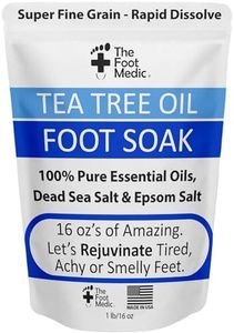 Tea Tree Oil Foot Soak with Epsom Salt: For Itchy Feet, Pedicure Foot Spa, Smelly Odor, Foot Therapy, Soften Calluses, Foot Care 16 oz