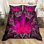 Cannabis Leaf Comforter Cover Purpl