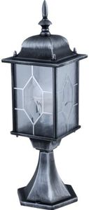 Konstsmide 7246-759 Milano Post Outdoor 1 x 75 W E27 Max Bollard/Leaded Effect Acrylic Glass/Aluminium / IP43 / Outside Light Antique Finish Matt Black and Silver