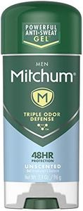 Mitchum Advanced Anti-Perspirant & Deodorant For Men, Gel, Unscented, 3.4-Ounce Stick