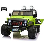 VOLTZ TOYS 2 Seater Ride On Car, 12V Electric Car for Kids, Electrical Jeep with 2 Seats, Full LED Lights, Parental Remote Control and MP3 Player (Green)