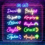 Custom Neon Light Signs Personalized, Led Neon Name Sign Customised for Wedding Bedroom, Girls Gifts, Business Light Up Name Letters Logo Large