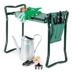 LIVIVO Folding Garden Kneeler and Seat – Portable 2-in-1 Garden Bench with Soft Foam Pad, Tool Pouch, Heavy-Duty Steel Frame – Foldable, Lightweight Garden Stool for Weeding, Planting & Outdoor Use