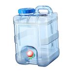 Generic Portable Water Container with Tap, Drinks Dispenser, Water Bucket, Water Bottle Carrier, 10 L, Camping Water Container for Barbecues Outdoor Hiking Emergency Portable