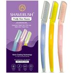 Mom & World ShaveRush Women Pretty Face Razors For Ultra Sensitive Skin with Nano Coating Technology, 5 IN 1 - Eyebrows, Upper Lip, Chin, Bikini Line, Peach Fuzz - Pack of 3