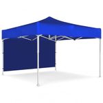 OUTO Heavy Duty Gazebo Tent 6.5 ft | 17.5 Kg Strong Frame | UV Protection Foldable Pop-Up Canopy Tent with 3 Side Open | Outdoor Folding Tent for Garden, Terrace, Events & Promotional Use-Blue