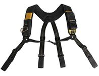 Tool Belt Suspenders/Work Suspenders with Padded Foam Adjustable Shoulder Straps, Large Phone Holder, Key Chain, Suspenders Loop Adjustable for Carpenter Suspenders Rig (Hook and loop black color)