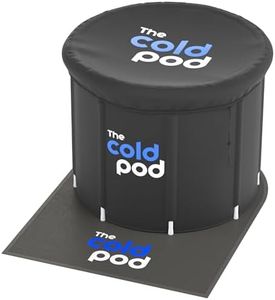 The Cold Pod XL Ice Bath with Mat – 116 Gal Cold Plunge Tub with Cover & Non-Slip PVC Floor Protector – Durable, Easy-Clean Cold Therapy Set - Portable Ice Bath for Athletes & Recovery