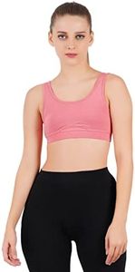LAVOS Bamboo Cotton Comfort Bras for Women Non Padded Non Wired Full Coverage Soft Breathable Great Elastic Comfortable Super Smooth, Sweat-Wicking Fabrics Especially for Yoga Workout (M) Coral Pink