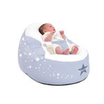 rucomfy Beanbags Gaga Baby Bean Bag Support Chair Lounger with Safety Harness for 0-6 Month Old - Pre Filled Safe Recliner Seat for Newborn Babies - Machine Washable (Dusk Blue, Personalised)