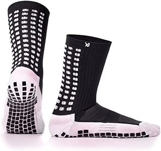 LUX Anti Slip Soccer Socks, Non Slip Football/Basketball/Hockey Sports Grip Pads Socks Black One Size