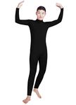 lucky baby store Men's Lycra Spandex Turtleneck Long Sleeve One Piece Dancewear Unitard Bodysuit (XS, black)