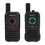 Retevis RB645 Walkie Talkie Rechargeable, PMR446 Handheld 2 Way Radio Compact, Dual PTT Radio, USB C VOX Hands Free, Professional Family Travel Walkie Talkie Camping (2 Pcs, Black)