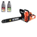 58cc 20" Petrol Chainsaw + 2 x Chains + Oils + More