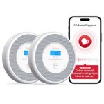 X-Sense Wi-Fi Combination Smoke and Carbon Monoxide Alarm with English Voice Alerts, Smart Smoke Alarm for Home with Replaceable Battery, XP0A-iR, 2-Pack